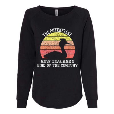 Puteketeke New ZealandS Bird Of The Century Vintage Design Womens California Wash Sweatshirt