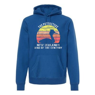 Puteketeke New Zealand's Bird of the Century vintage design  Premium Hoodie