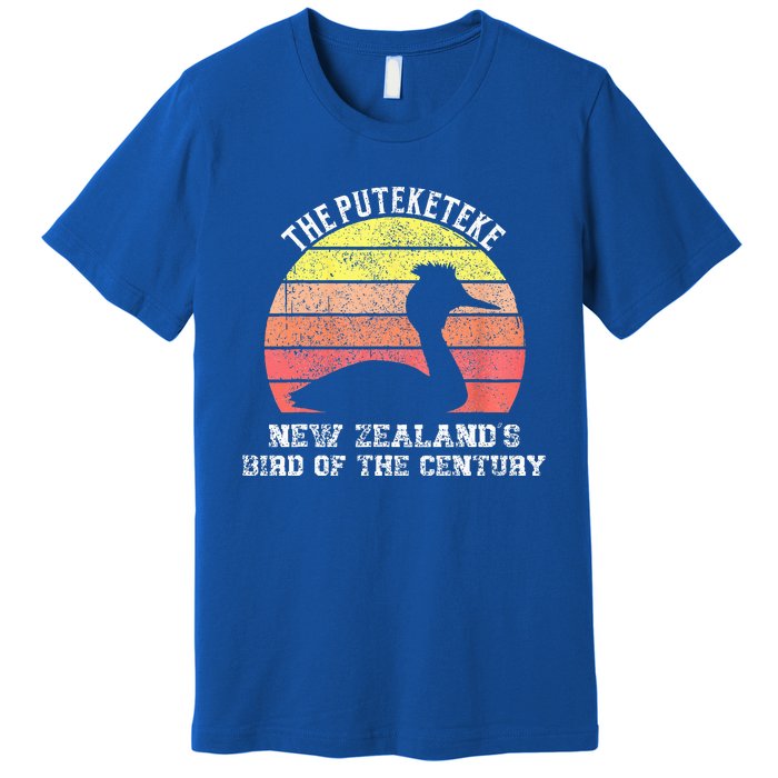 Puteketeke New Zealand's Bird of the Century vintage design  Premium T-Shirt