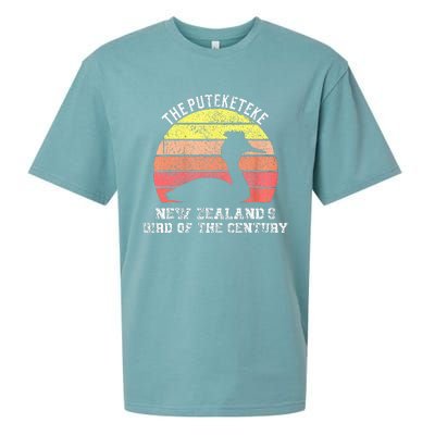 Puteketeke New Zealand's Bird of the Century vintage design  Sueded Cloud Jersey T-Shirt