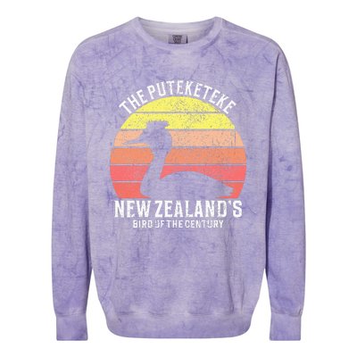 Puteketeke New Zealand's Bird Of The Century Colorblast Crewneck Sweatshirt