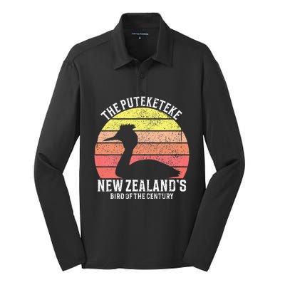 Puteketeke New Zealand's Bird Of The Century Silk Touch Performance Long Sleeve Polo