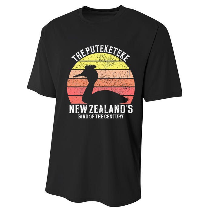 Puteketeke New Zealand's Bird Of The Century Performance Sprint T-Shirt