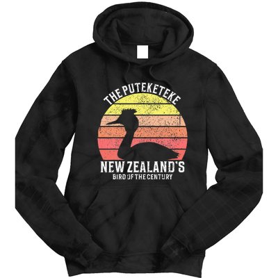 Puteketeke New Zealand's Bird Of The Century Tie Dye Hoodie