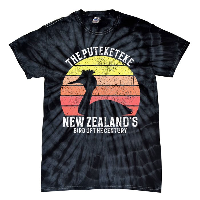 Puteketeke New Zealand's Bird Of The Century Tie-Dye T-Shirt