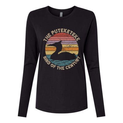 Puteketeke New ZealandS Bird Of The Century Vintage Womens Cotton Relaxed Long Sleeve T-Shirt