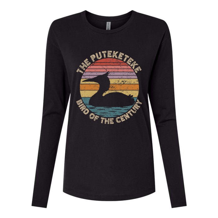 Puteketeke New ZealandS Bird Of The Century Vintage Womens Cotton Relaxed Long Sleeve T-Shirt