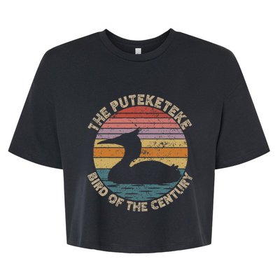 Puteketeke New ZealandS Bird Of The Century Vintage Bella+Canvas Jersey Crop Tee