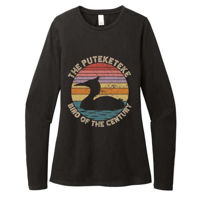 Puteketeke New ZealandS Bird Of The Century Vintage Womens CVC Long Sleeve Shirt