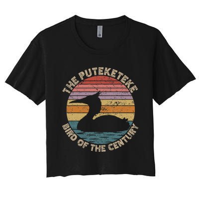 Puteketeke New ZealandS Bird Of The Century Vintage Women's Crop Top Tee