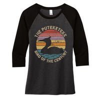 Puteketeke New ZealandS Bird Of The Century Vintage Women's Tri-Blend 3/4-Sleeve Raglan Shirt