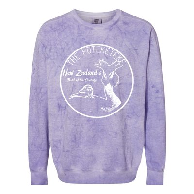 Puteketeke New ZealandS Bird Of The Century Colorblast Crewneck Sweatshirt