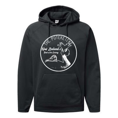 Puteketeke New ZealandS Bird Of The Century Performance Fleece Hoodie