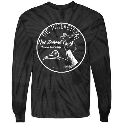 Puteketeke New ZealandS Bird Of The Century Tie-Dye Long Sleeve Shirt