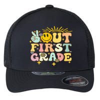 Peace Out 1St Grade Graduation Last Day Of School Groovy Flexfit Unipanel Trucker Cap