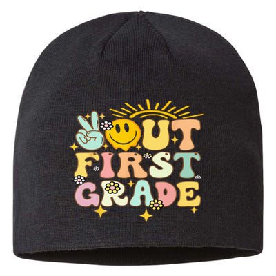 Peace Out 1St Grade Graduation Last Day Of School Groovy Sustainable Beanie