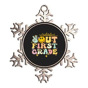 Peace Out 1St Grade Graduation Last Day Of School Groovy Metallic Star Ornament