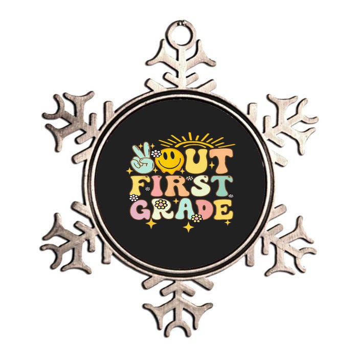 Peace Out 1St Grade Graduation Last Day Of School Groovy Metallic Star Ornament