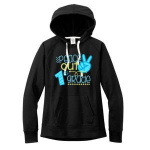 Peace Out 1st Grade Funny End Of School Year Teacher Student Women's Fleece Hoodie