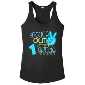 Peace Out 1st Grade Funny End Of School Year Teacher Student Ladies PosiCharge Competitor Racerback Tank