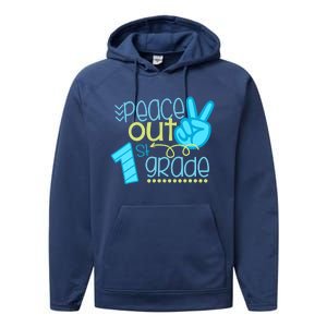 Peace Out 1st Grade Funny End Of School Year Teacher Student Performance Fleece Hoodie