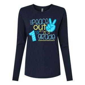 Peace Out 1st Grade Funny End Of School Year Teacher Student Womens Cotton Relaxed Long Sleeve T-Shirt