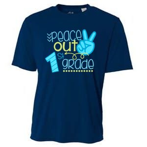 Peace Out 1st Grade Funny End Of School Year Teacher Student Cooling Performance Crew T-Shirt