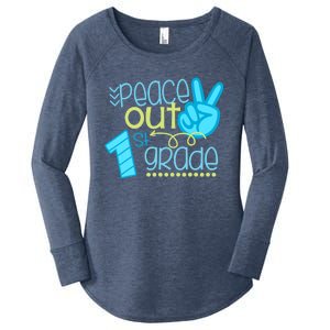 Peace Out 1st Grade Funny End Of School Year Teacher Student Women's Perfect Tri Tunic Long Sleeve Shirt