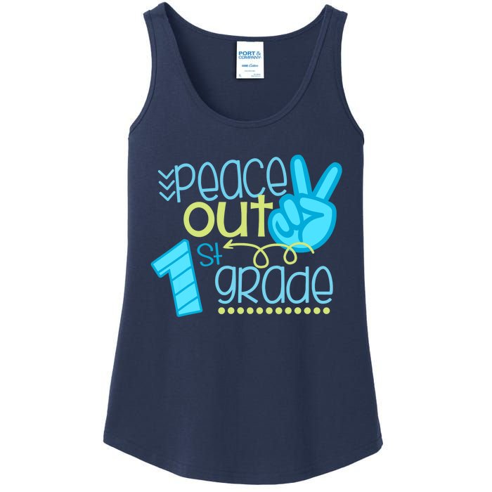 Peace Out 1st Grade Funny End Of School Year Teacher Student Ladies Essential Tank