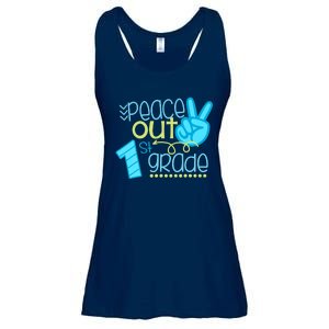 Peace Out 1st Grade Funny End Of School Year Teacher Student Ladies Essential Flowy Tank