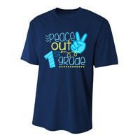 Peace Out 1st Grade Funny End Of School Year Teacher Student Performance Sprint T-Shirt