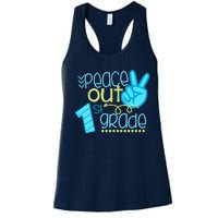 Peace Out 1st Grade Funny End Of School Year Teacher Student Women's Racerback Tank