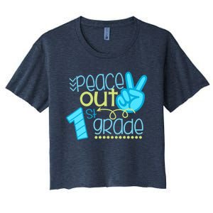 Peace Out 1st Grade Funny End Of School Year Teacher Student Women's Crop Top Tee