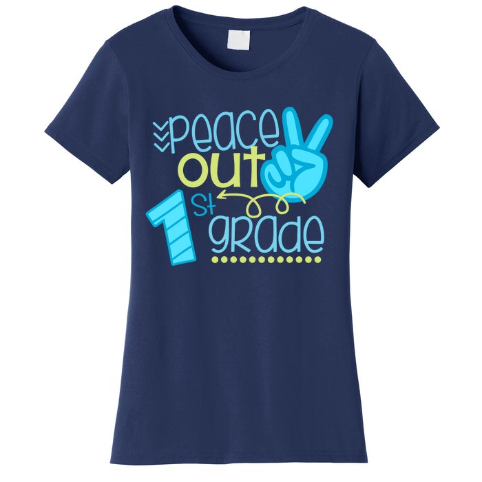 Peace Out 1st Grade Funny End Of School Year Teacher Student Women's T-Shirt