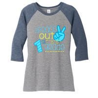 Peace Out 1st Grade Funny End Of School Year Teacher Student Women's Tri-Blend 3/4-Sleeve Raglan Shirt