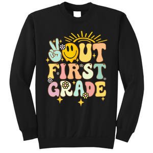 Peace Out 1st Grade Graduation Last Day of School Groovy Sweatshirt