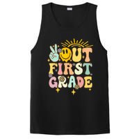 Peace Out 1st Grade Graduation Last Day of School Groovy PosiCharge Competitor Tank