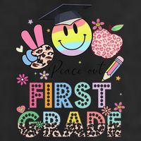 Peace Out 1st First Grade Graduation Last Day Of School Adult Drive Performance Visor