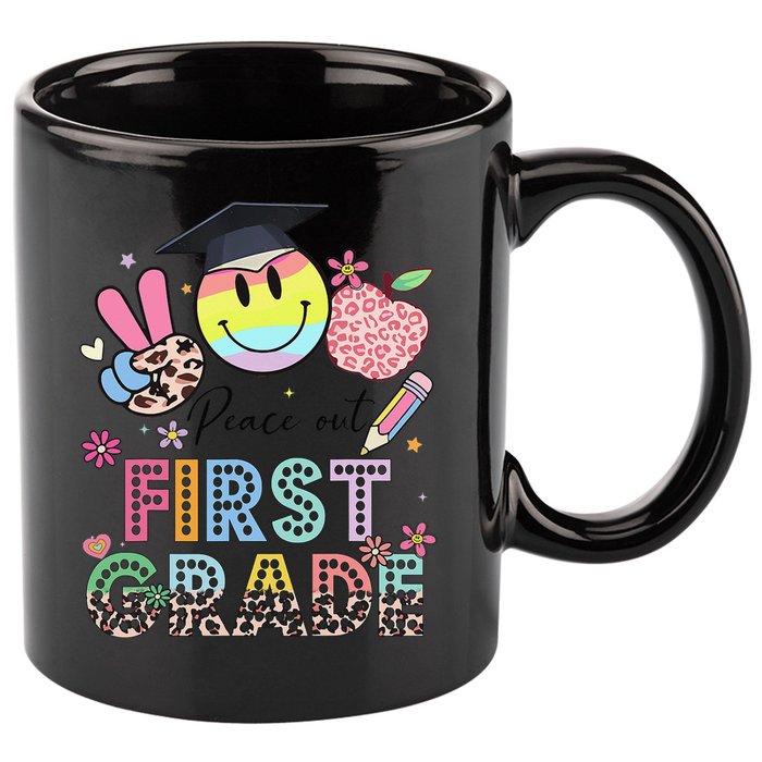 Peace Out 1st First Grade Graduation Last Day Of School 11oz C Handle Ceramic Mug