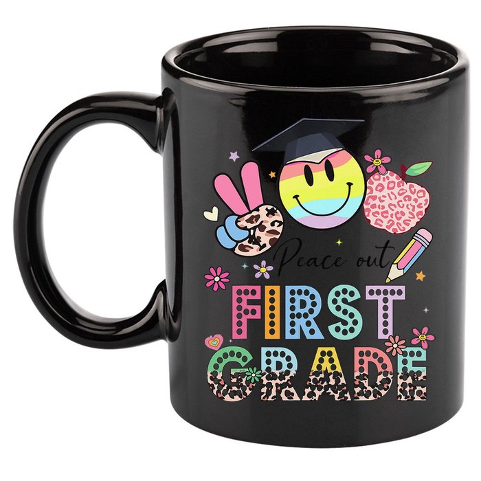 Peace Out 1st First Grade Graduation Last Day Of School 11oz C Handle Ceramic Mug