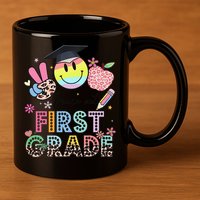 Peace Out 1st First Grade Graduation Last Day Of School 11oz C Handle Ceramic Mug