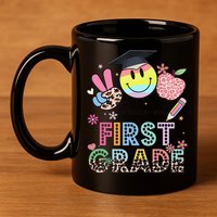 Peace Out 1st First Grade Graduation Last Day Of School 11oz C Handle Ceramic Mug
