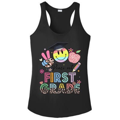Peace Out 1st First Grade Graduation Last Day Of School Ladies PosiCharge Competitor Racerback Tank