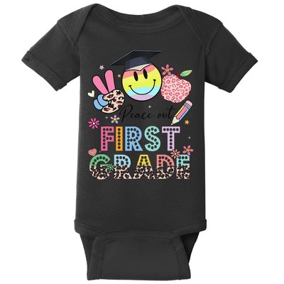Peace Out 1st First Grade Graduation Last Day Of School Baby Bodysuit
