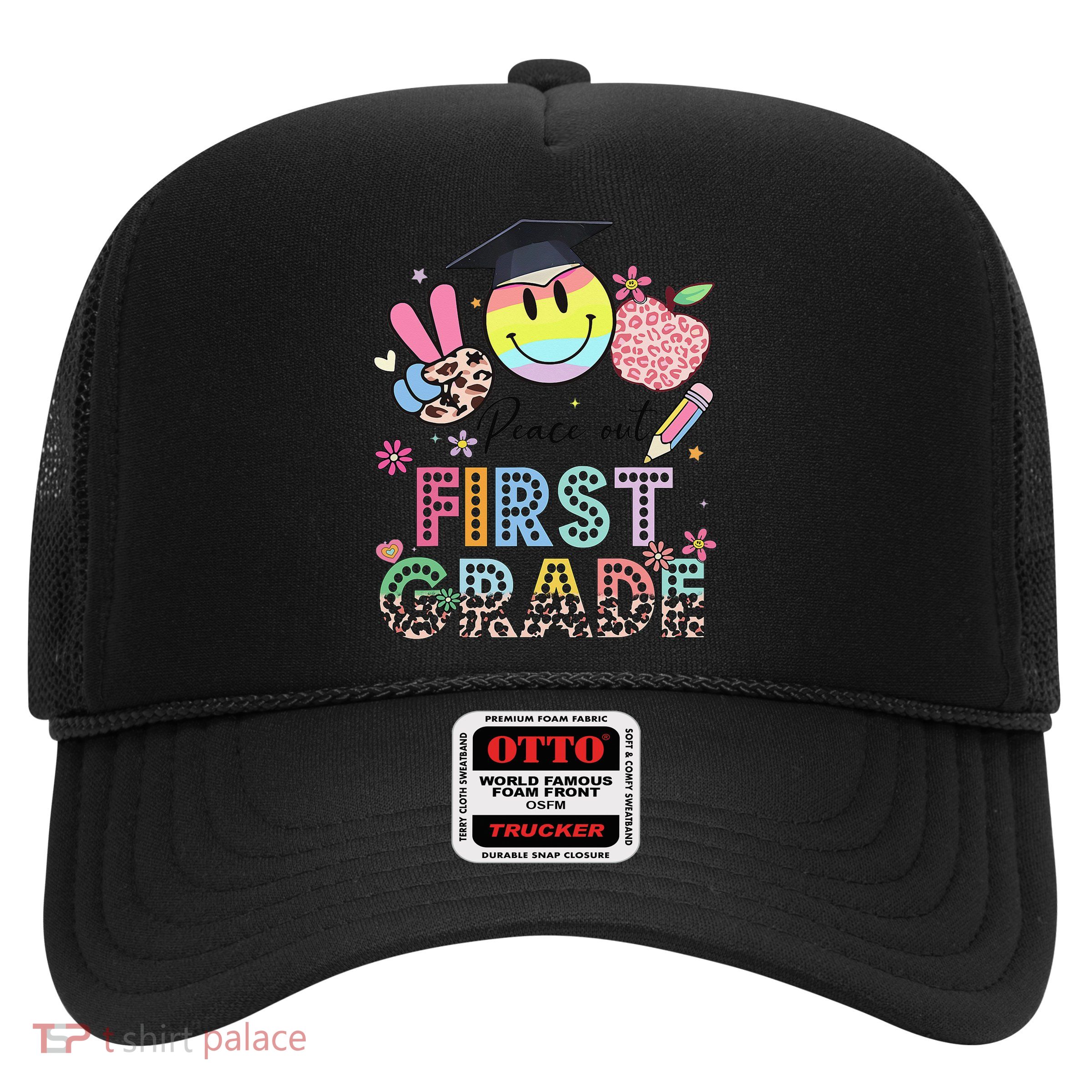 Peace Out 1st First Grade Graduation Last Day Of School Trucker Hat