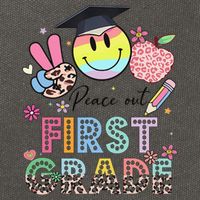 Peace Out 1st First Grade Graduation Last Day Of School Cotton Canvas Backpack