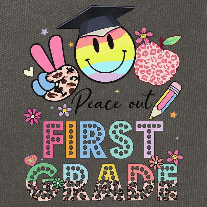 Peace Out 1st First Grade Graduation Last Day Of School Cotton Canvas Backpack