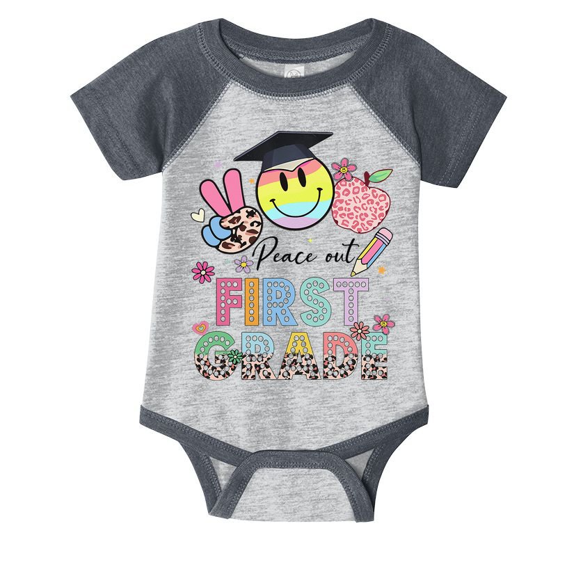 Peace Out 1st First Grade Graduation Last Day Of School Infant Baby Jersey Bodysuit