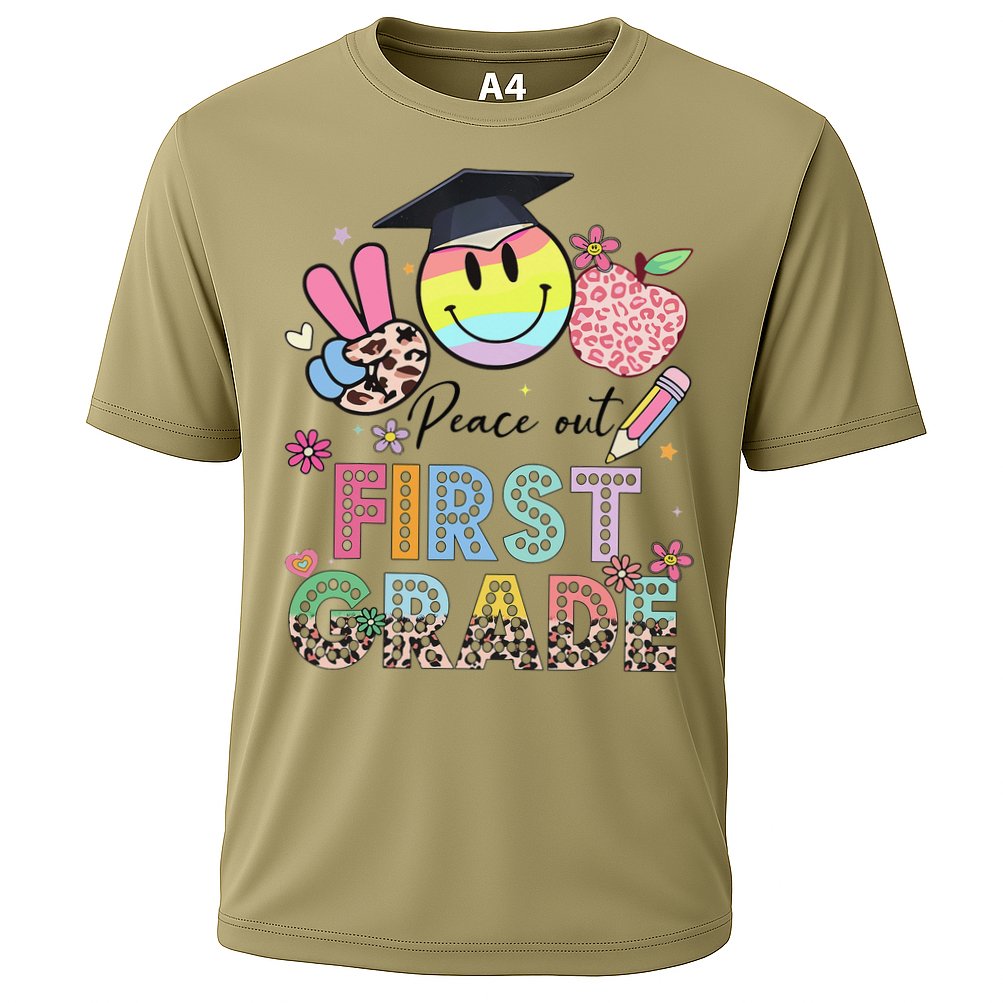 Peace Out 1st First Grade Graduation Last Day Of School Cooling Performance Crew T-Shirt