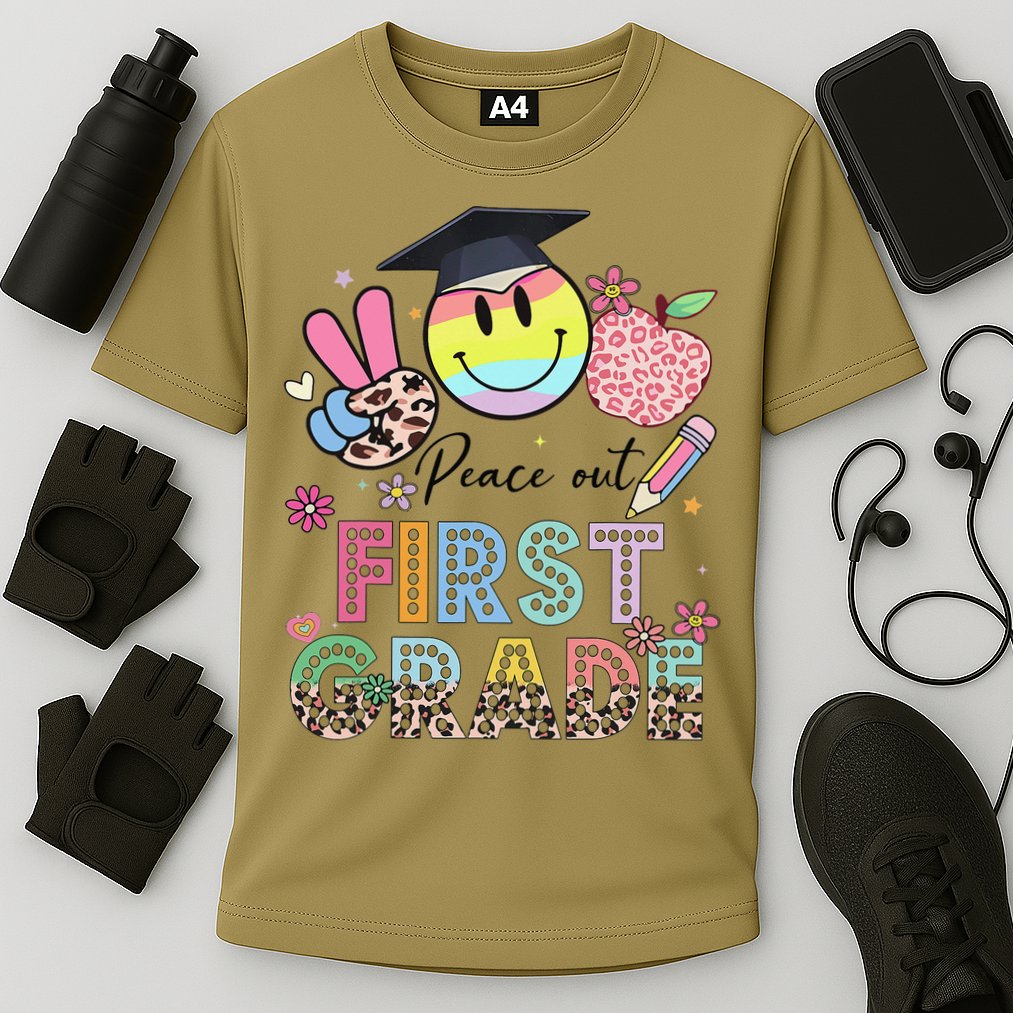 Peace Out 1st First Grade Graduation Last Day Of School Cooling Performance Crew T-Shirt